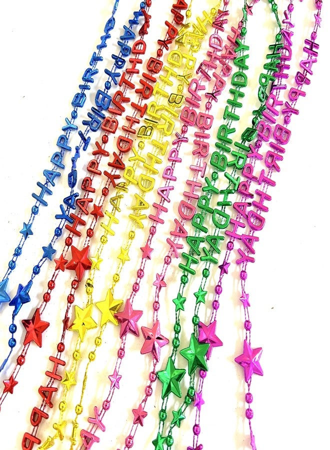 GZYSSL 48 Pcs Colorful Happy Birthday Party Beads Necklaces Birthday Party Beads necklaces Supplies Favors - Image 5